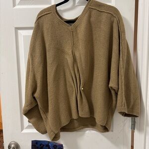 Zara Tan V-Neck Women's Sweater